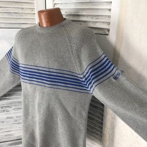 Mens Nautica Jeans LG Sweater gray and blue